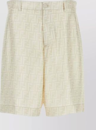 Fendi embroidered silk bermuda shorts