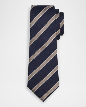 Giorgio Armani Men & apos;s Woven Stripe Silk Tie