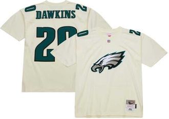 Mitchell & Ness Mens Mitchell & Ness Brian Dawkins Cream Philadelphia Eagles Chainstitch Legacy Jersey at Nordstrom, Size 4X-Large