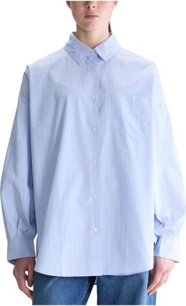 Bellerose Giorgia Gestreept Poplin Overhemd - Dames - Blouses & Shirts - Blauw - Maat: 2Xs/Xs Katoen