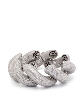 Eddie Borgo pavé rope bracelet - Zilver