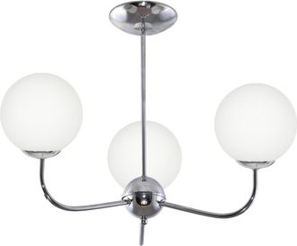 OEM L&aacute;mpara De Techo Colgante Tipo Ara&ntilde;a Con Pantalla De Cristal Cromado Y Bola Blanca Patrik 13-592