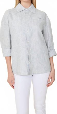 Dolce Cabo Striped Long Sleeve Shirt In Blue White