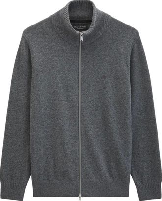 Marc O'Polo Gebreide Cardigans Longsleeve - Heren - Truien - Grijs - Maat: L Katoen