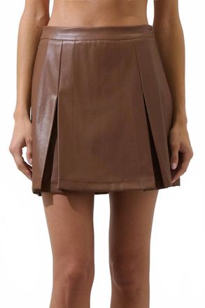 Sugarlips Anisa Leather Skirt In Brown