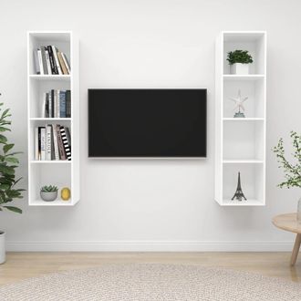 Berkfield Home Wall-mounted TV Cabinets 2 pcs White Engineered Wood