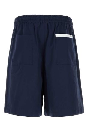 Gucci Mens Navy Blue Poplin Bermuda Shorts Exterior: Cotton