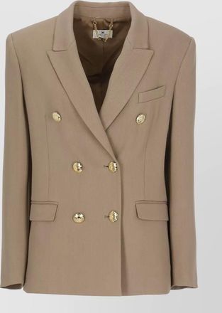 Elisabetta Franchi double breasted blazer gold buttons tailoring
