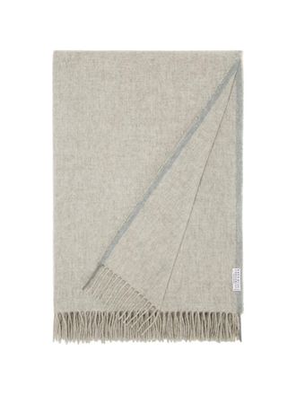 Brunello Cucinelli Coperta in cashmere con frange - Toni neutri