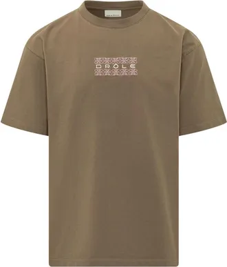 Dr&ocirc;le de Monsieur T-shirt Ornements - Heren - T-shirts - Bruin - XS - Katoen - Tops