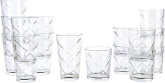 Gibson Home 16 Piece Lattice Glassware Drinkware Set