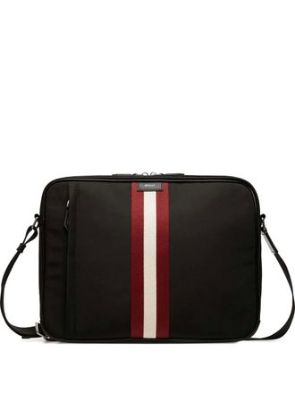 Bally stripe-detailing briefcase - men - Recycled Nylon/Nylon - One Size - Black