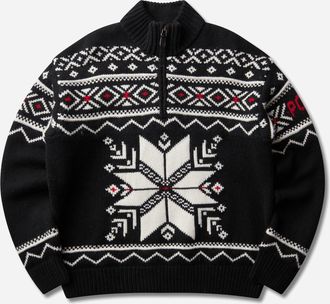 Polo Ralph Lauren Men s Snowflake Wool Quarter-Zip Sweater Black Combo
