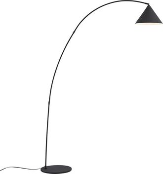 QAZQA Qazqa L&aacute;mpara De Pie Retro Negra Con Interior Blanco - Triangolo