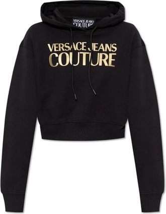 Versace Jeans Couture Capuchontrui - Dames - Hoodies - Zwart - 2XS - Katoen - Hoodies & sweatvesten