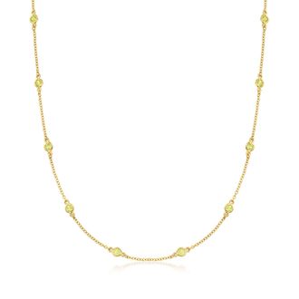Ross-Simons Bezel-Set Peridot Station Necklace in 18kt Gold Over Sterling