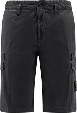 Stone Island Cargo corti con applicazione logo - Nero
