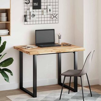 Berkfield Home Desk Top Oil Finished 100x80x4 cm Solid Wood Acacia in Brown | Size: 100 x 80 x 4 cm