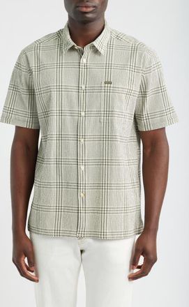 Barbour Carrock Plaid Seersucker Short Sleeve Button-Up Shirt in Whisper White at Nordstrom, Size Xx-Large
