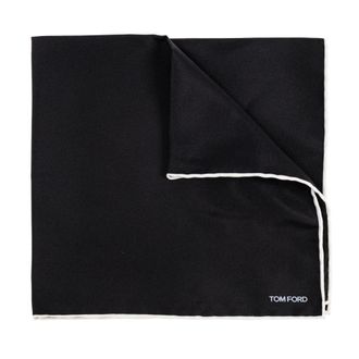Tom Ford Silk Pocket Square - male - Tom Ford - Handkerchiefs - Black - ONE SIZE - Accessories