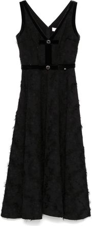 Nissa frayed midi dress - Black