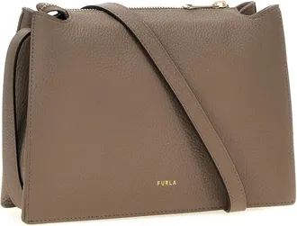 Furla Tassen, Dames, Grijs, ONE Size, Leer, Nuvola S Crossbodytas