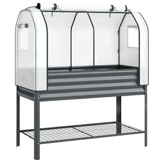 OUTSUNNY Mesa de cultivo 120x55x140 cm gris oscuro
