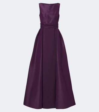 Carolina Herrera Pleated silk taffeta gown