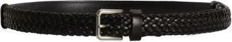 Dolce & Gabbana Zwarte Gevlochten Rechte Riemen - Heren - Riemen - Zwart - 100 CM - Leer - Accessoires