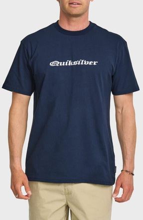 Quiksilver Chrome Engish Graphic T-Shirt in Black Iris at Nordstrom, Size Medium