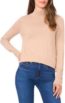 Halogen Button Cuff Turtleneck Sweater in Nomad Camel at Nordstrom Rack, Size Xx-Large