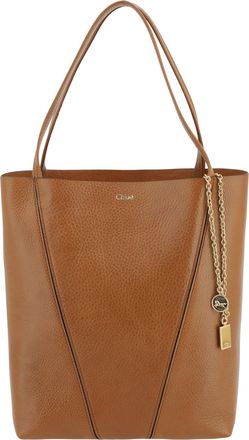 Chlo&eacute; Womens Shoulder Bag Spin Clay Brown Calf Leather