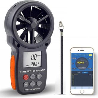OEM Anem&oacute;metro Digital Port&aacute;til Bt-100app, Inal&aacute;mbrico Por Bluetooth, Con Sensor De Velocidad Del Viento, Temperatura Y Sensaci&oacute;n T&eacute;rmica