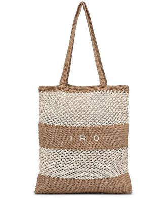 Iro crochet striped tote bag - women - Cotton - One Size - Neutrals