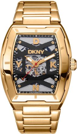 DKNY ACTIVE Urban Automatic Black Dial Gold Mens Watch