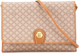 Celine 2007 Macadam Coated Canvas crossbody bag - Brown