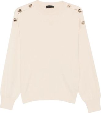 Liu Jo Jersey de cuello redondo - Knitwear - Mujer - Beige - XS