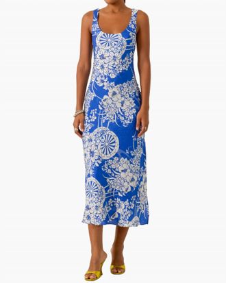 Alix of Bohemia Womens Adele Spoke Silk Dress In Medium Blue