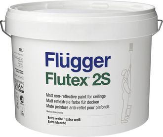 OEM Pintura Para Techos Flugger Flutex 2s Mate, S&uacute;per Cobertura, Blanca Sin Rayas, 10 Litros