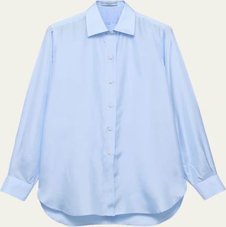 Prada Silk Poplin Button-Down Shirt