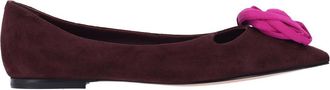 Roger Vivier Brown Rose Vivier Suede Flats