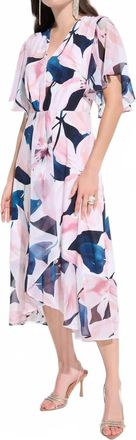 Joseph Ribkoff Floral Midi Fit And Flare Dress In Vanilla/multi