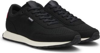 HUGO BOSS Knitted-upper sneakers with logo flag