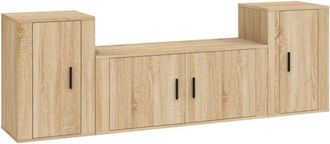 vidaXL 3 Piece tv Cabinet Set Sonoma Oak Engineered Wood Vidaxl