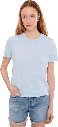 Michael Stars Jacee Shirred Shoulder T-Shirts Womens Clothing Splash : XL (US 10-12), Cotton