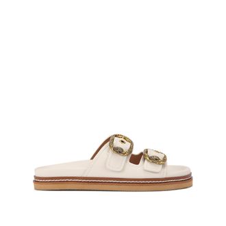 Kurt Geiger Womens Leather Mayfair 2 Buckle Sandal Sandals - White - Size UK 3