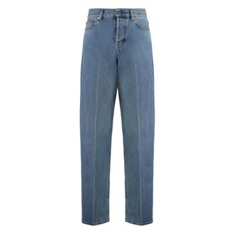 Gucci Straight Jeans, female, Blue, Size: W27 Straight-leg jeans with metal details