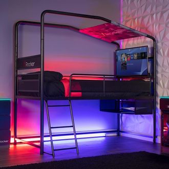 X Rocker Contra Mid Sleeper Gaming Bed with 32 TV Mount and Storage