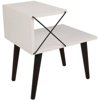 Dmora Comodino Astraea, Com&ograve; basso, Tavolino da notte, Mensola da letto, 50x40h55 cm, Bianco, con imballo rinforzato, con imballo rinforzato - Dmora