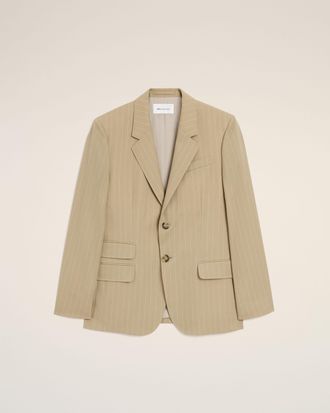 Ami Beige New Wool Single Breasted Straight Jacket Beige - 44 - for Men
